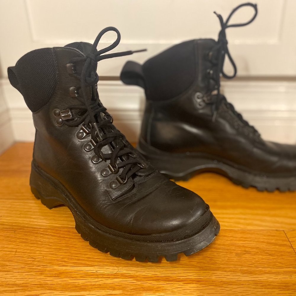 Black Prada Combat Boots Size 38 1/2